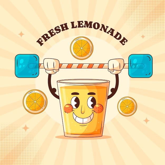 Free Vector hand drawn lemonade  cartoon illustration