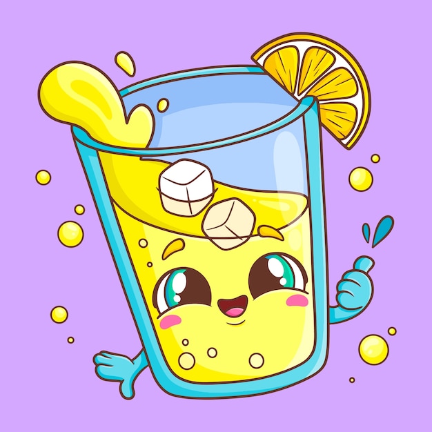 Free Vector hand drawn lemonade cartoon illustration