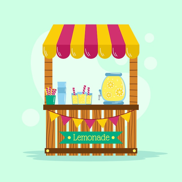 Free Vector hand drawn lemonade stand illustrated