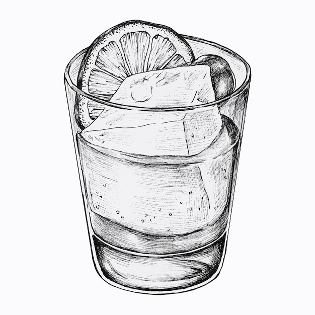 Free Vector hand drawn lemonade with ice 