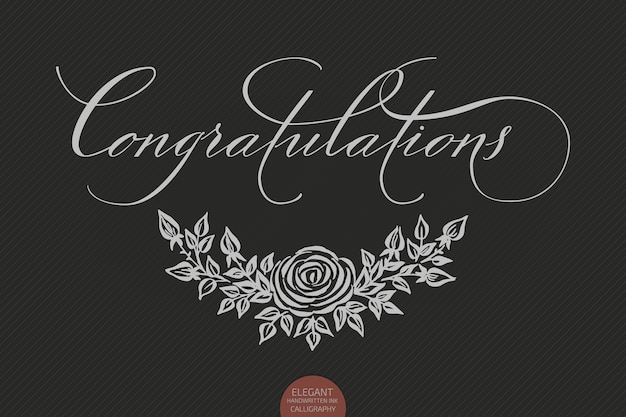 Free Vector hand drawn lettering congratulations