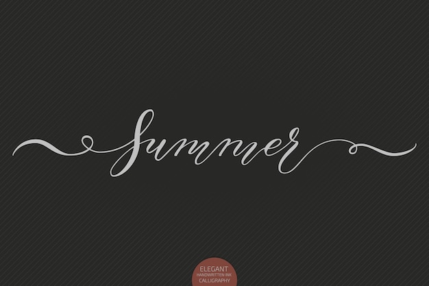 Free Vector hand drawn lettering summer. elegant modern handwritten calligraphy.