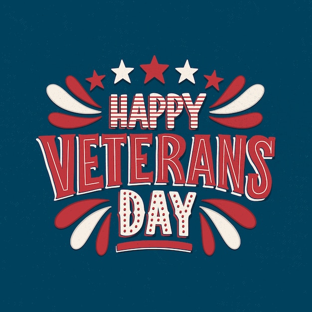 Free Vector hand drawn lettering for us veterans day holiday