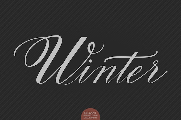 Free Vector hand drawn lettering winter. elegant modern handwritten calligraphy. vector ink illustration.