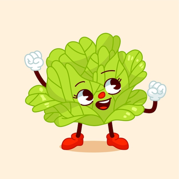 Free Vector hand drawn lettuce cartoon illustration