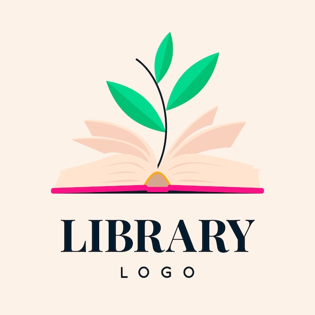 Free Vector hand drawn library logo