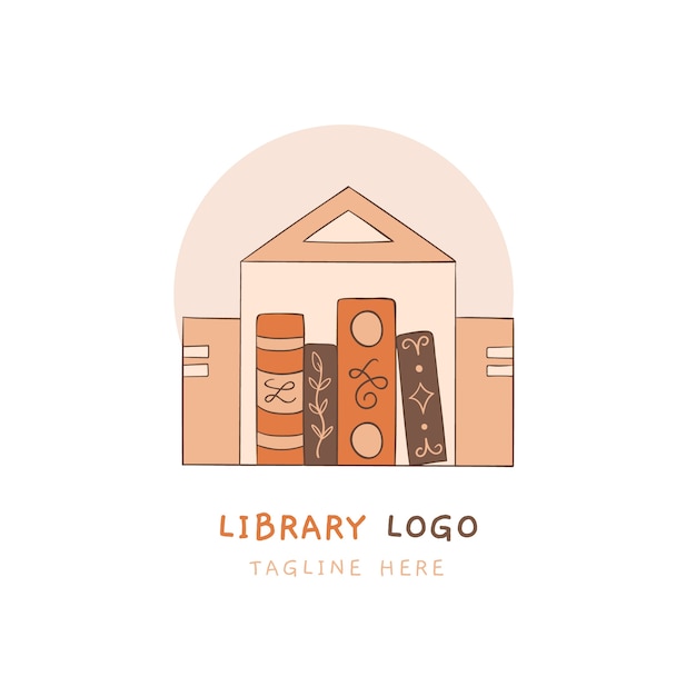 Free vector hand drawn library logo