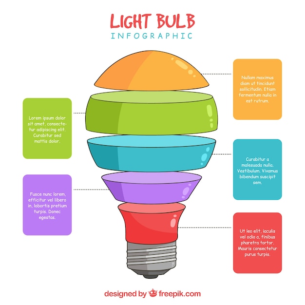 Free Vector hand drawn light bulb infographic