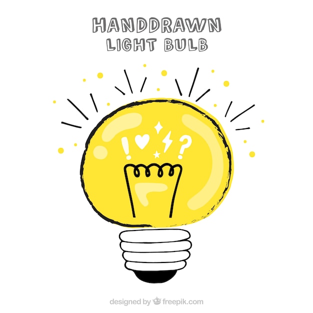 Free vector hand drawn lightbulb