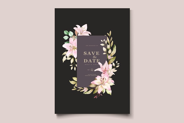 hand drawn lily floral card background