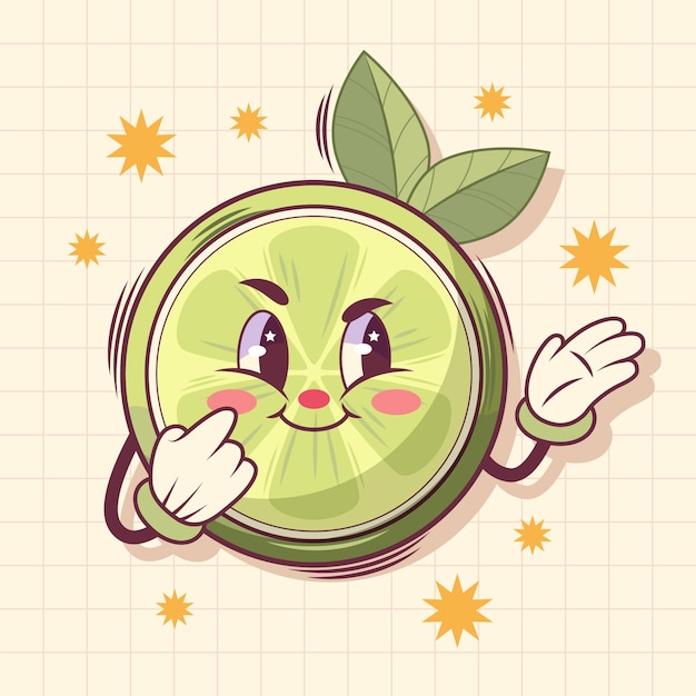 Free vector hand drawn lime cartoon illustration