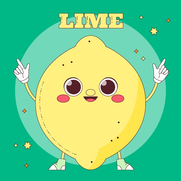 Free vector hand drawn lime  cartoon illustration