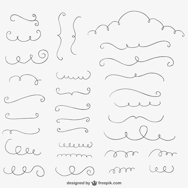 Free Vector hand drawn lines and ornaments