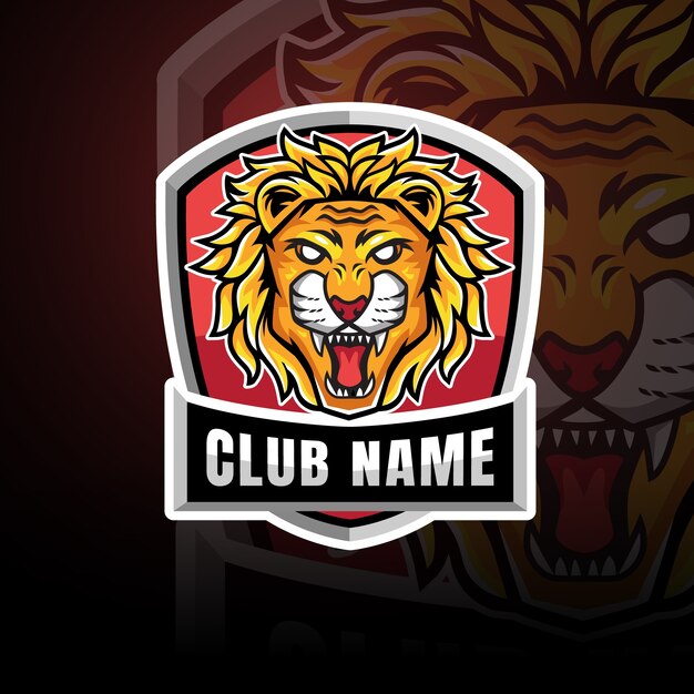 Hand drawn lion  logo template