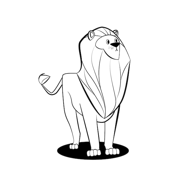 Free Vector hand drawn lion outline illustration