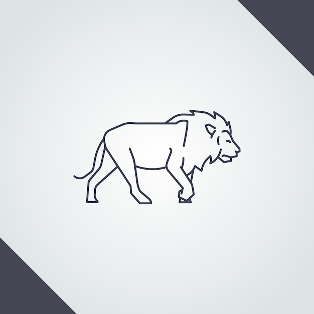 Free vector hand drawn lion outline illustration