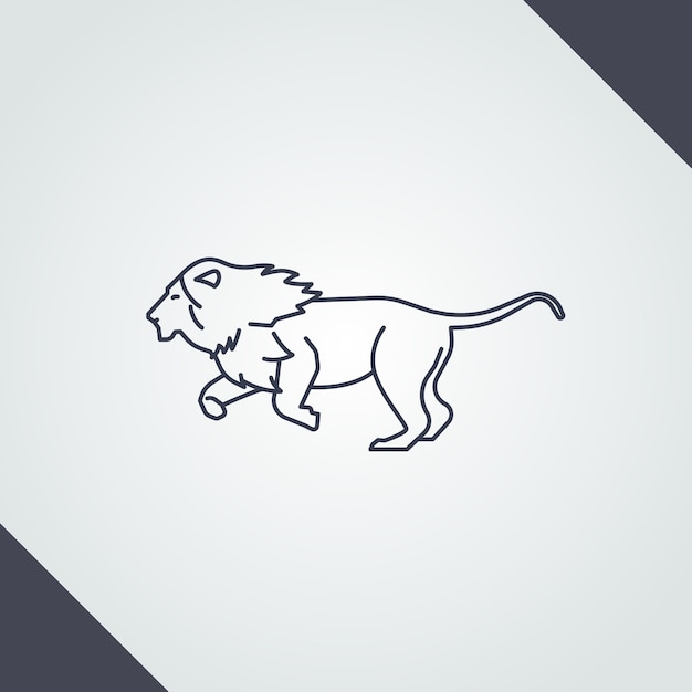 Free vector hand drawn lion outline illustration