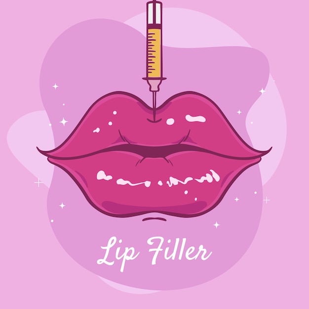 Free Vector hand drawn lip filler illustration