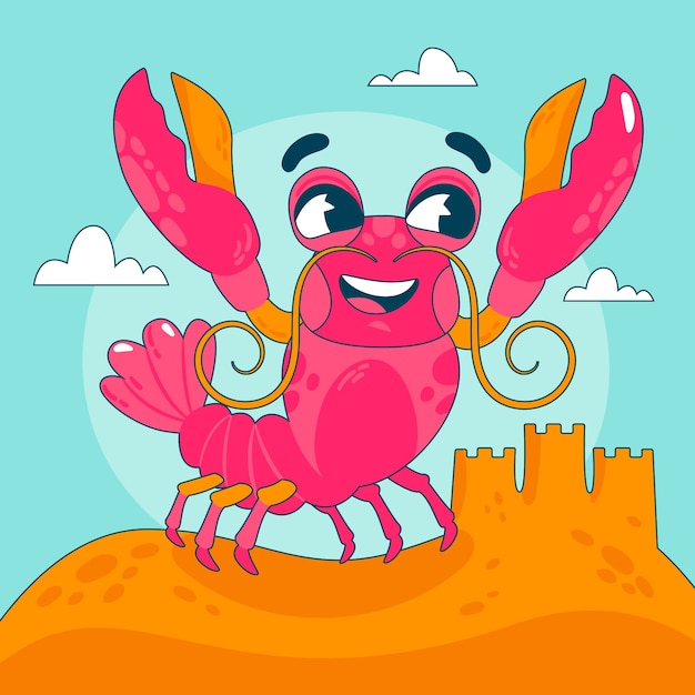 Free Vector hand drawn lobster illustration