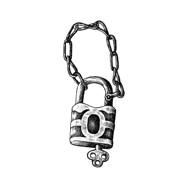 Free Vector hand drawn lock and key