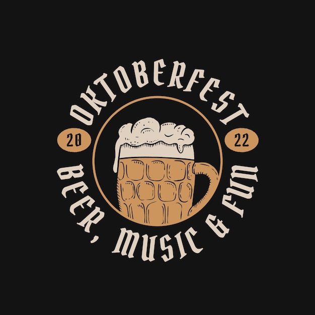 Free vector hand drawn logo template for oktoberfest festival