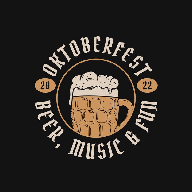 Hand drawn logo template for oktoberfest festival