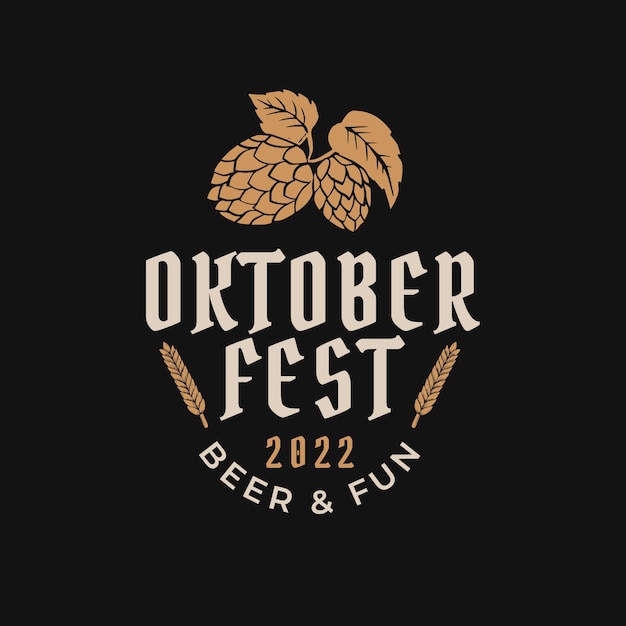 Hand drawn logo template for oktoberfest festival