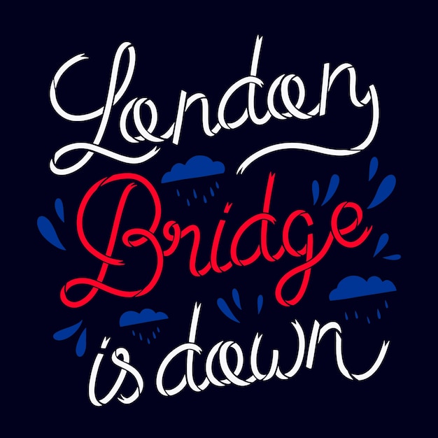 Free Vector hand drawn london bridge is down lettering