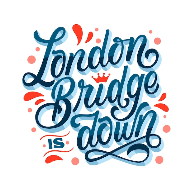 Free vector hand drawn london bridge is down text illustration