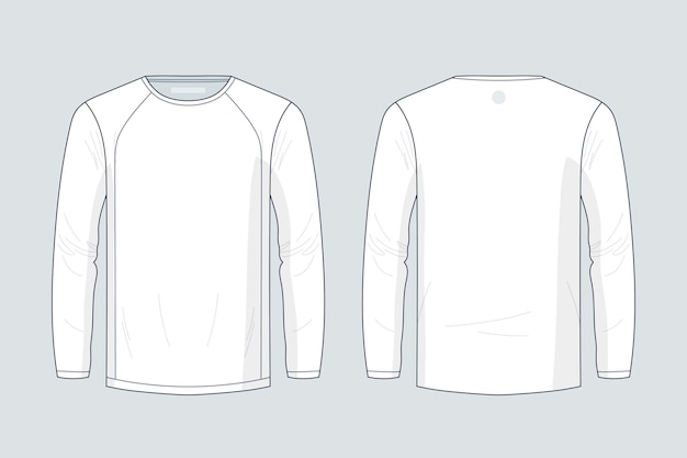 Free Vector hand drawn long sleeve t-shirt outline illustration