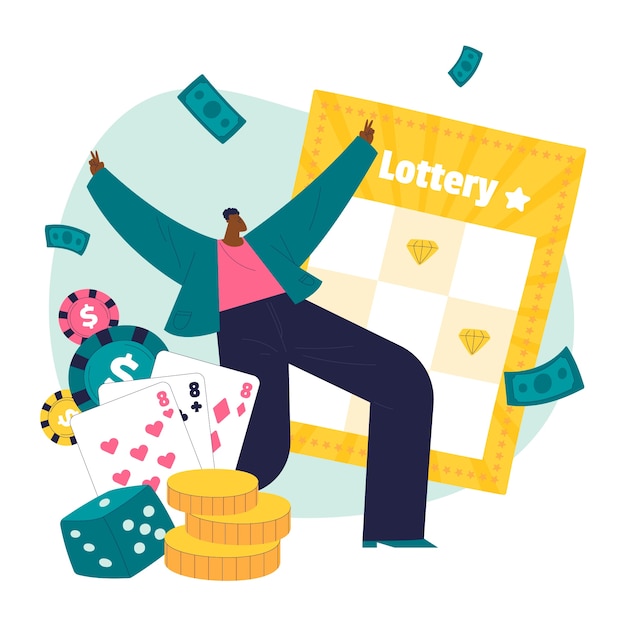 Free Vector hand drawn lottery ticket illustration