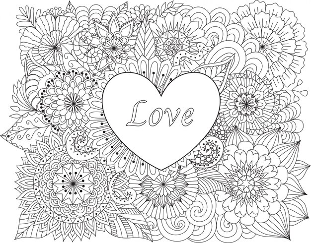 Hand drawn love background