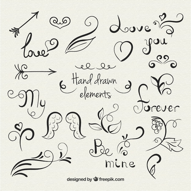 Hand Drawn Love Elements