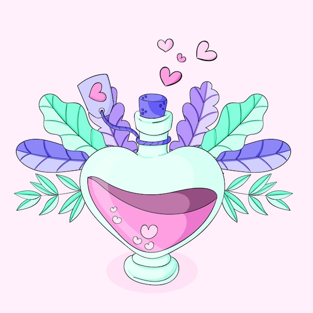 Free Vector hand drawn love potion illustration