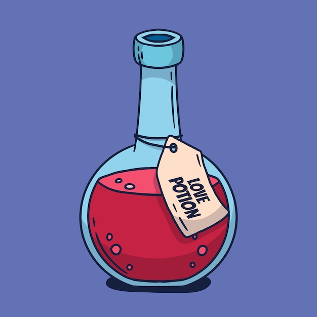 Hand drawn love potion illustration