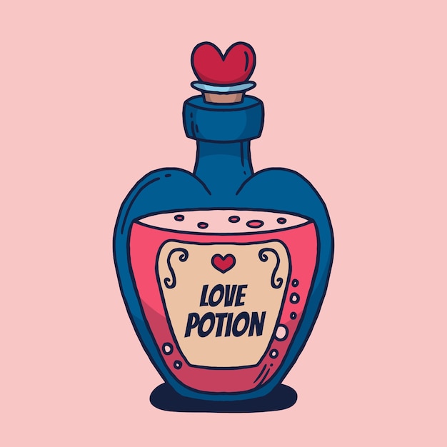 Hand drawn love potion illustration