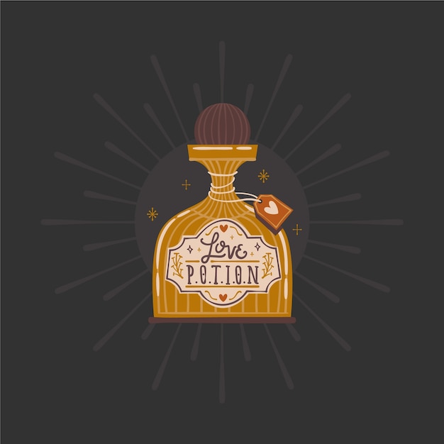 Hand drawn love potion illustration