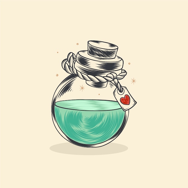 Free Vector hand drawn love potion illustration