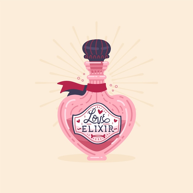 Hand drawn love potion illustration