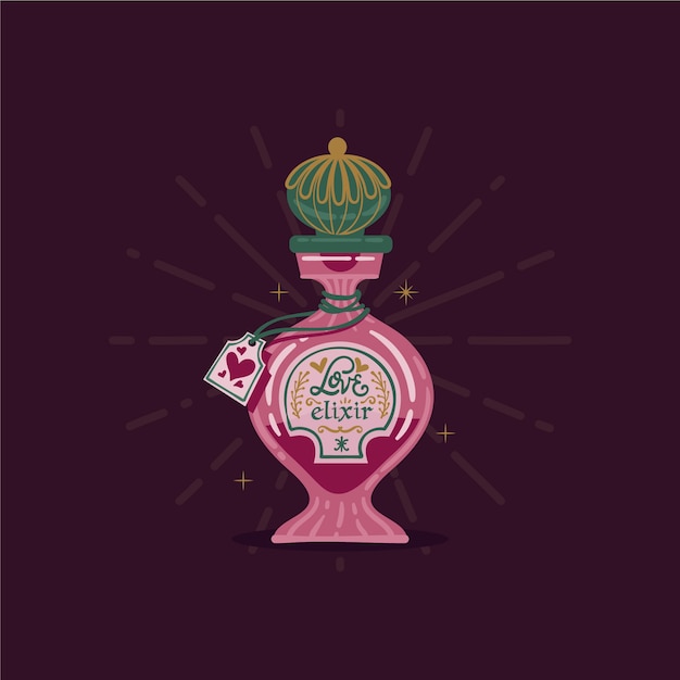 Hand drawn love potion illustration