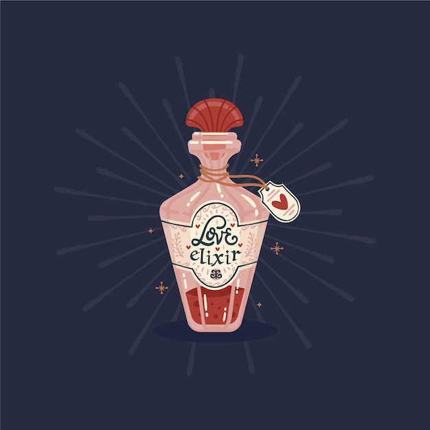 Hand drawn love potion illustration