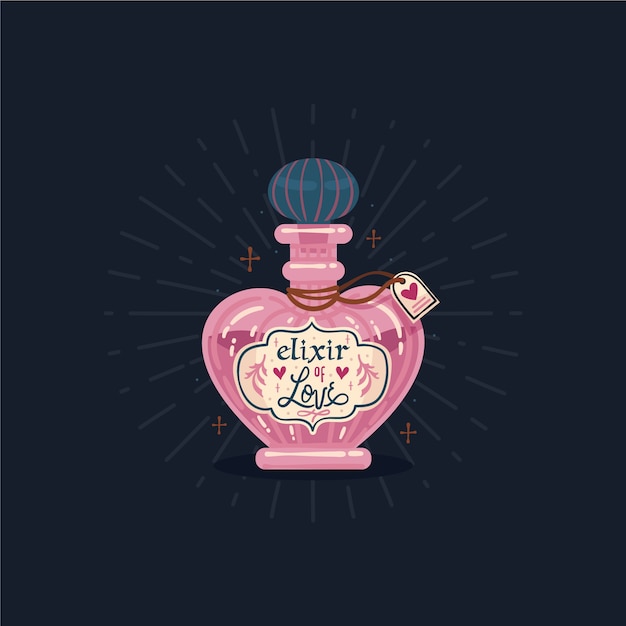 Hand drawn love potion illustration