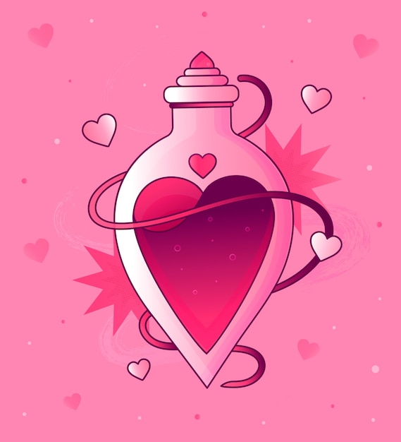 Hand drawn love potion illustration