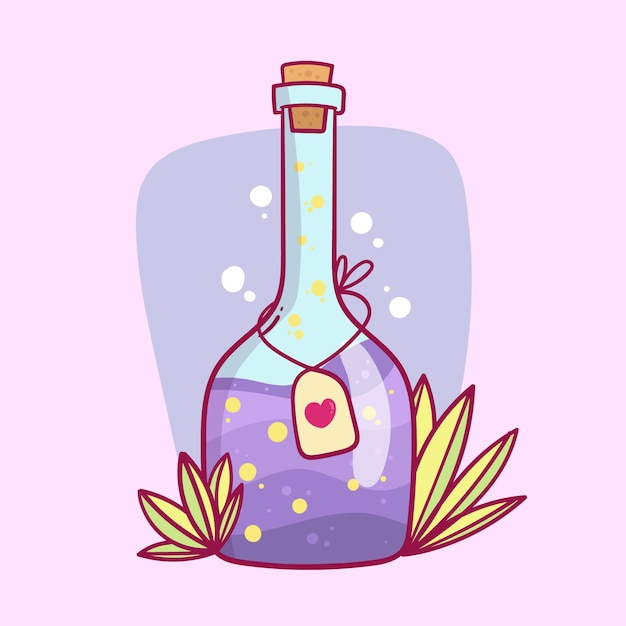 Hand drawn love potion illustration