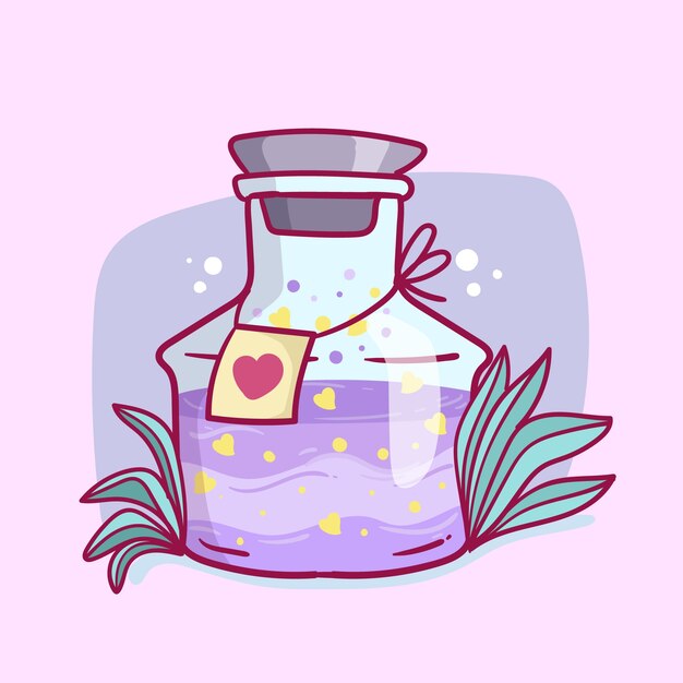 Hand drawn love potion illustration