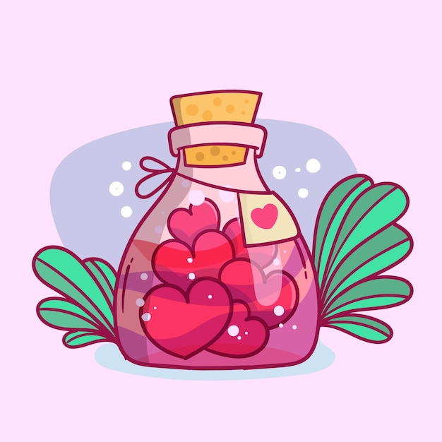 Free Vector hand drawn love potion illustration