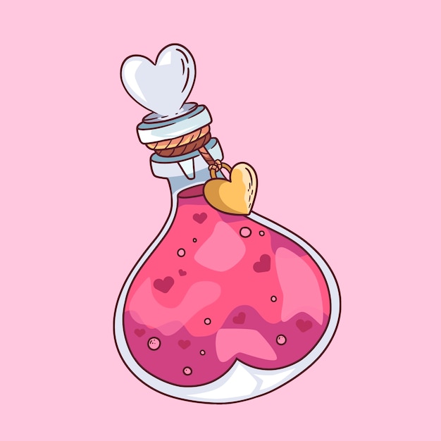 Hand drawn love potion illustration