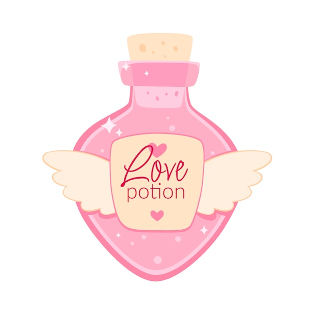 Hand drawn love potion illustration