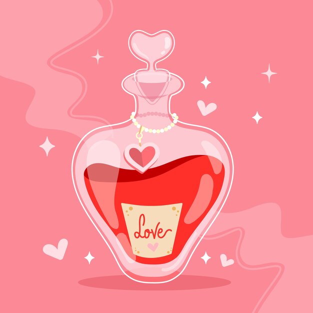 Hand drawn love potion illustration