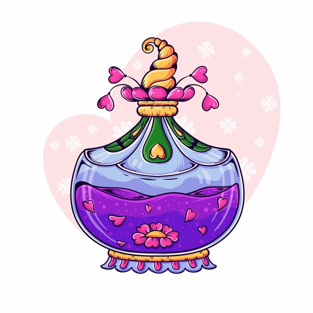 Hand drawn love potion illustration